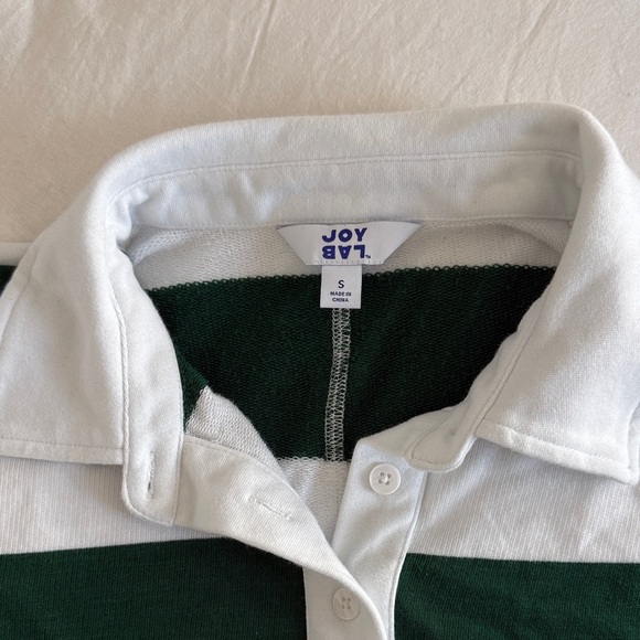 JoyLab Green and White Striped Crop Top - Picture 3 of 5